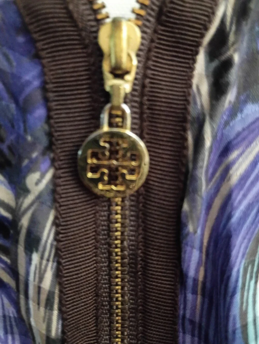 Tory Burch Purple and Teal Peacock-Print Sleeveless Camisole